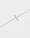 Cadena Corta con Dije Strass Collar Con Dije De Cruz - Plateado