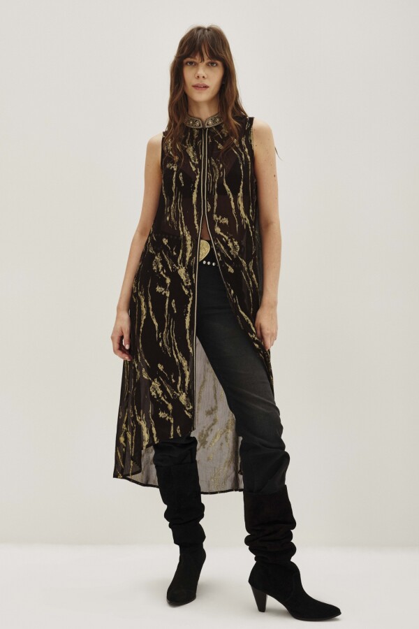 Camisa Kesari Folk Negro