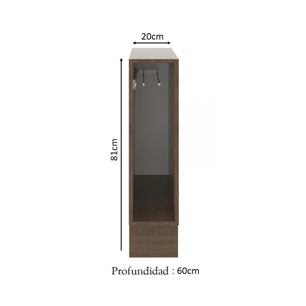 NICHO DE COCINA 20 CM MDP GRIS LUX