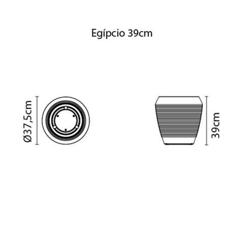 Maceta "EGIPCIO" Ø37 x 39cm. símil cemento -TRAMONTINA TD0226