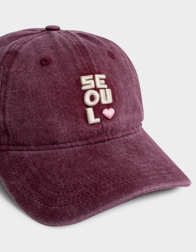 Caps Gorra Canvas Bordada - Rojo Burdeaux