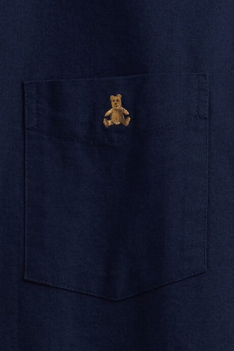 Camisa Oxford Logo Oso Brannan Hombre Tapestry Navy