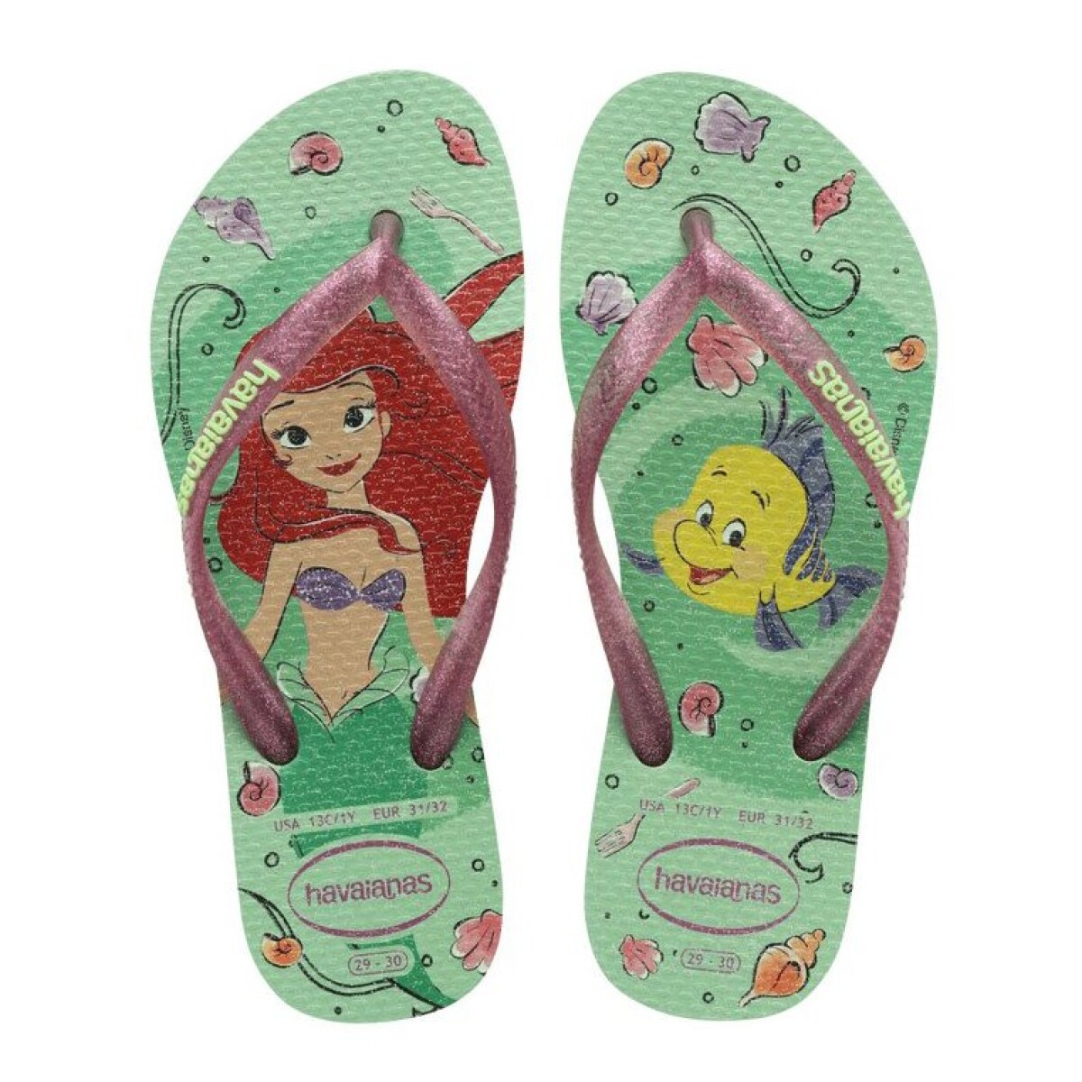 Sandalias Infantiles Havaianas Kids Slim Princes - Verde Claro 
