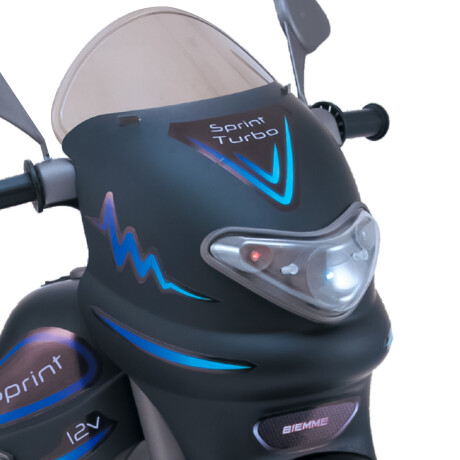 Moto A Batería Con Reversa Luces Y Sonido + Casco Negro