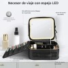 Maletín organizador de Comesticos con Espejo Led Negro Maletín organizador de Comesticos con Espejo Led Negro