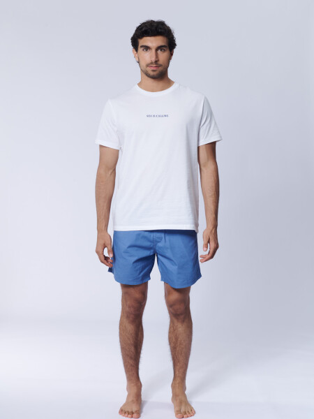 Short de baño algodón Azul Piedra