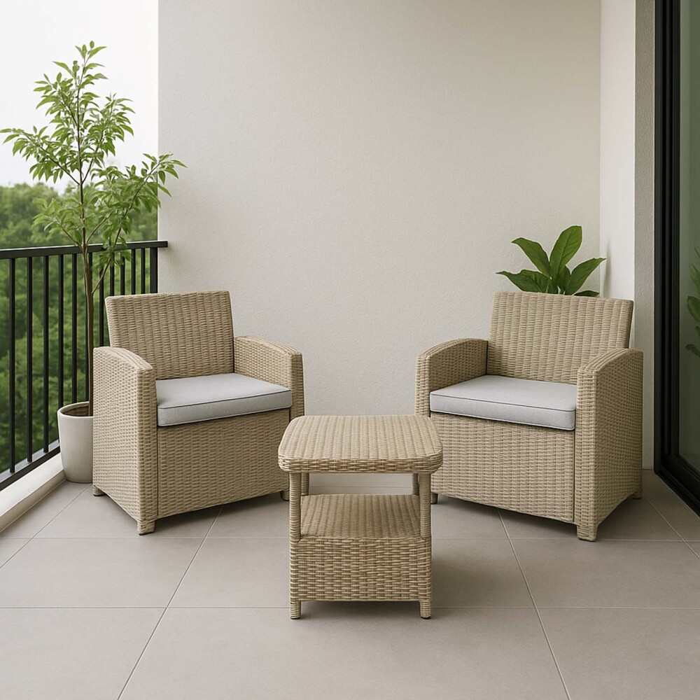 SET TERRAZA POLIPROPILENO GRIS MADRID