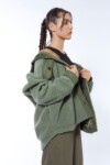 Chaqueta borreguito detalles en pana verde