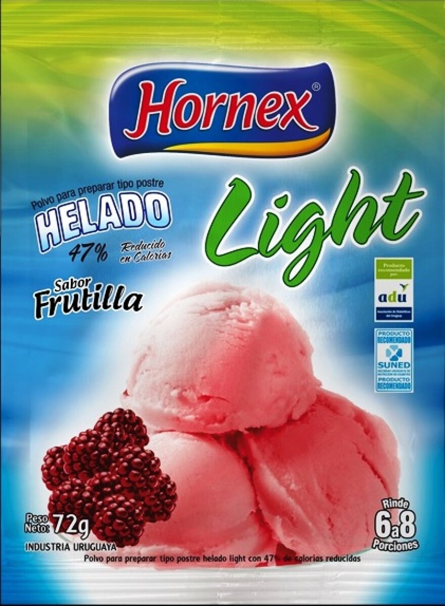 HELADO POLVO HORNEX LIGHT 72G FRUTILLA 