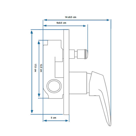 Griferia De Ducha De Empotrar Linea Arona Aqualia Monocomando Cromo 000