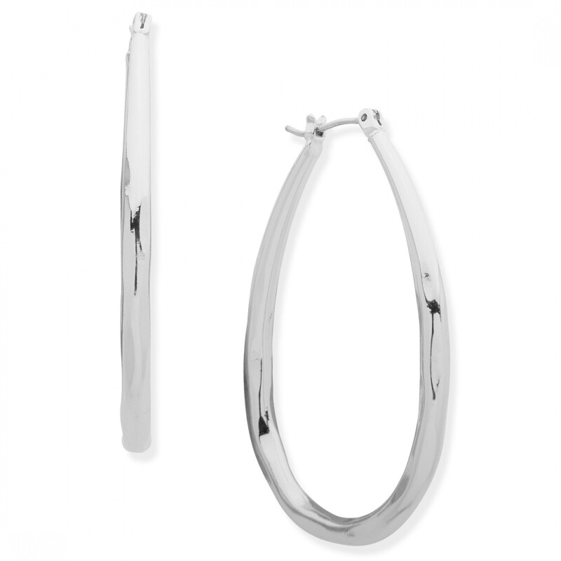 Aro Pe 44Mm Teardrop Hoop Silver