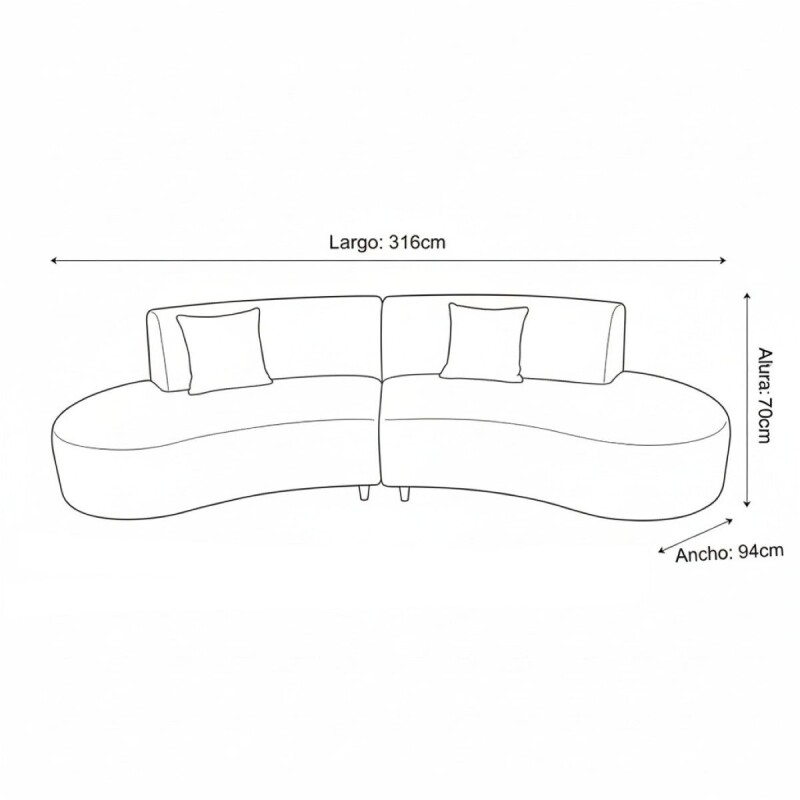 SOFA 4 PUESTOS 2 PZS ISLAND Unica