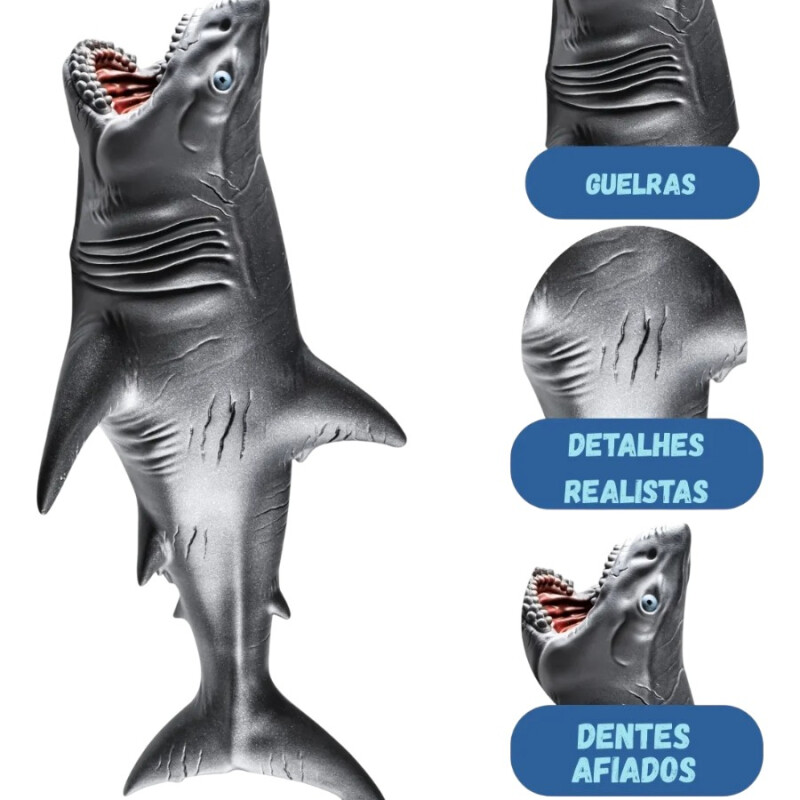 Tiburón Megalodón de Vinilo 43 cm Tiburón Megalodón de Vinilo 43 cm