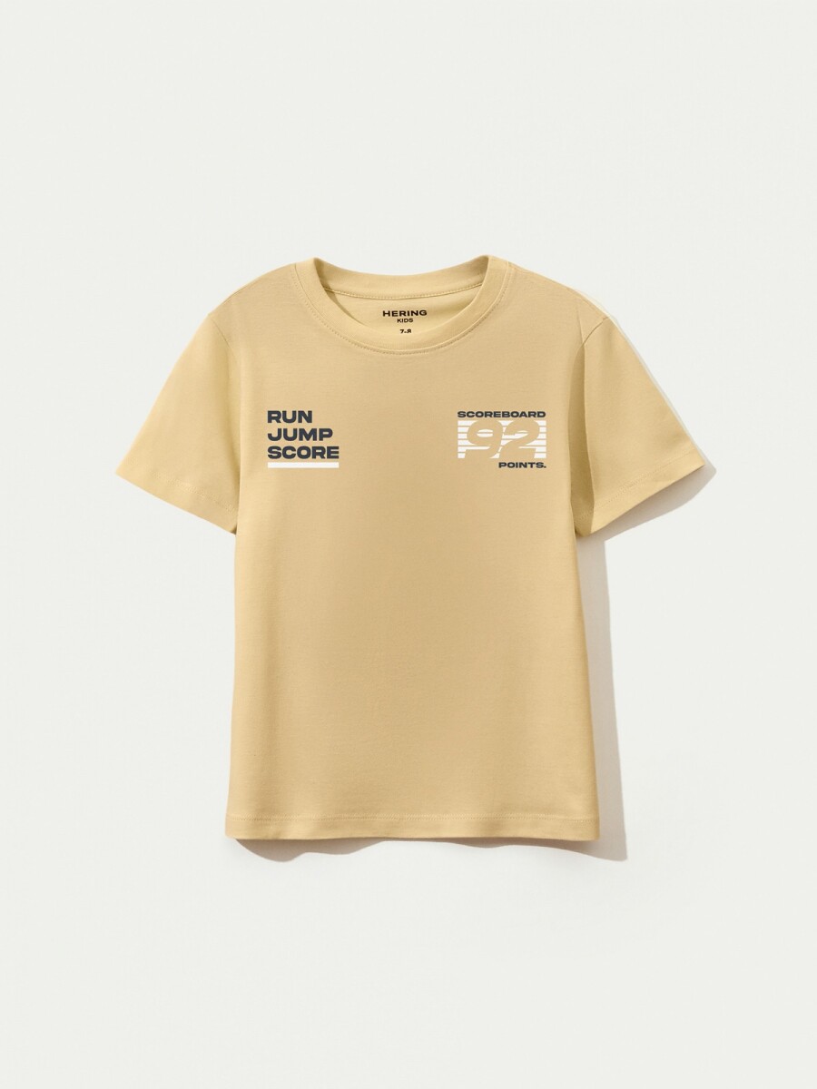 CAMISETA BÁSICA CON ESTAMPA - AMARILLO 