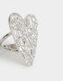 Anillos Medianos y Grandes Metal diferenciado Anillo Corazón Martillado - Plateado