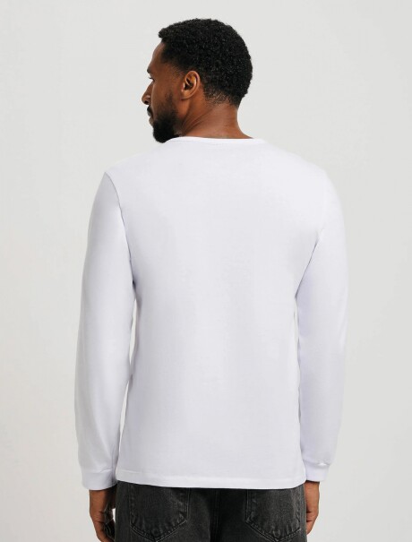 CAMISETA BÁSICA UNISSEX MANGA LARGA BLANCO
