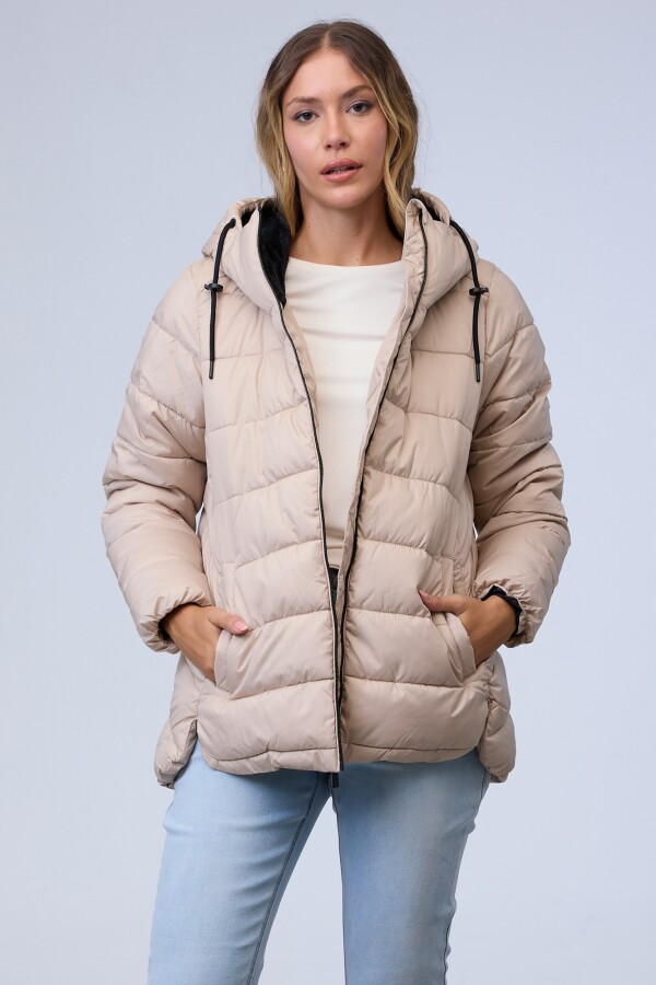 Campera Abrigo Puffer BEIGE