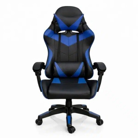 Silla Gamer Ergonómica con Masajes Negra y Azul 001