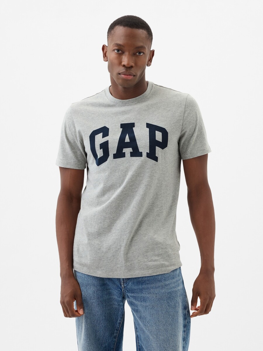 Remera Logo Gap Manga Corta Hombre - Heather Grey 