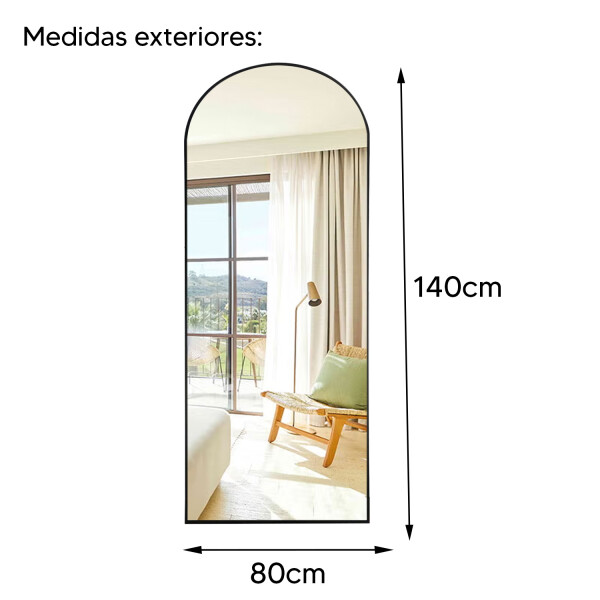 Espejo Medio Punto Entero F-m02 De 140 X 80cm TRANSPARENTE