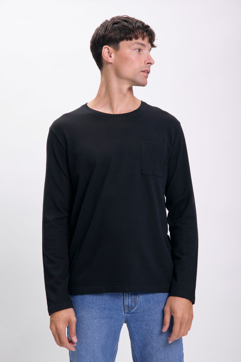 Remera textura Negro