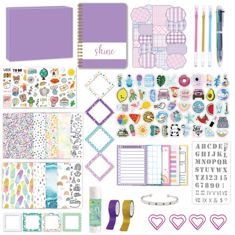 Set De Papelería Infantil Pastel Lila