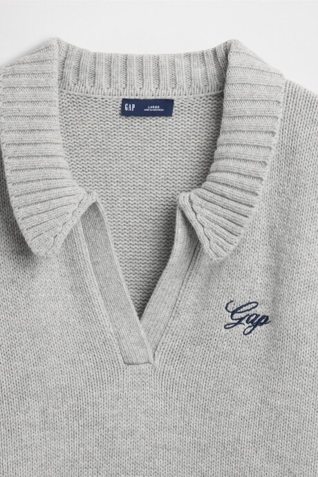 Buzo Polo Logo Gap Mujer Bc15 Lt Grey Heather