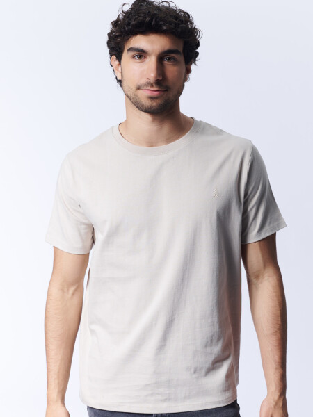 Remera Bordado Beige