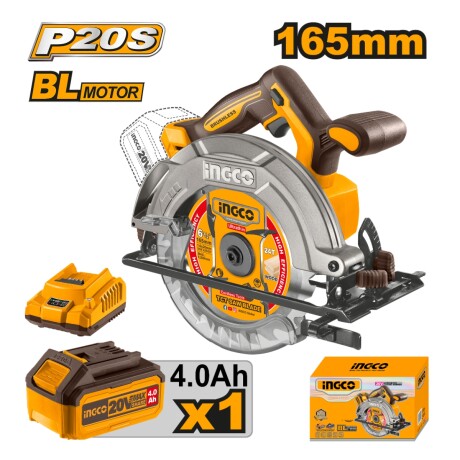 Sierra Circular Ingco CSLI16521 20V Bateria P20S 165MM 001