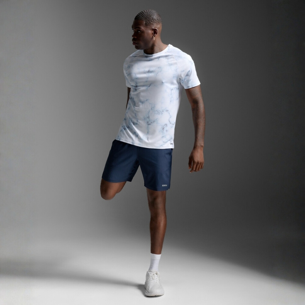 Polo Running Aero Mesh Tee Hombre Blue Marble/black Reflective