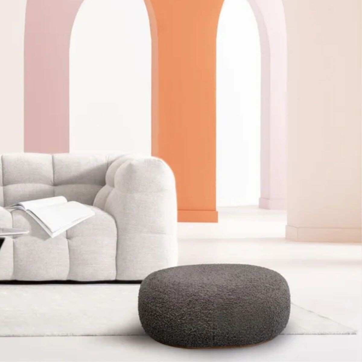 PUFF PEBBLE BOUCLE Gris 