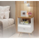 Mesa De Luz Linea Nordica Living Dormitorio 1 Cajon Blanco