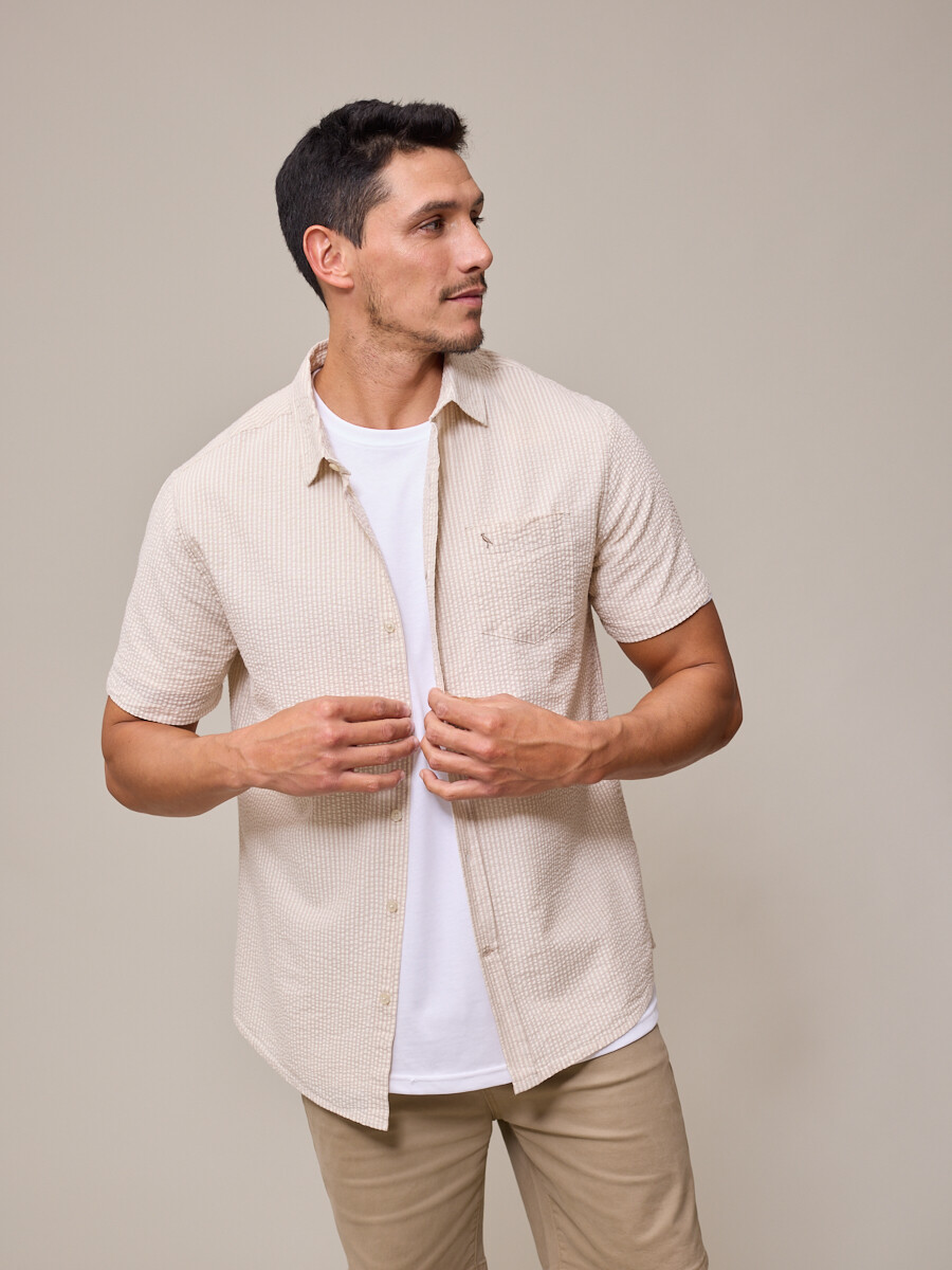 CAMISA M/C ESTURA POLANCO - Beige 