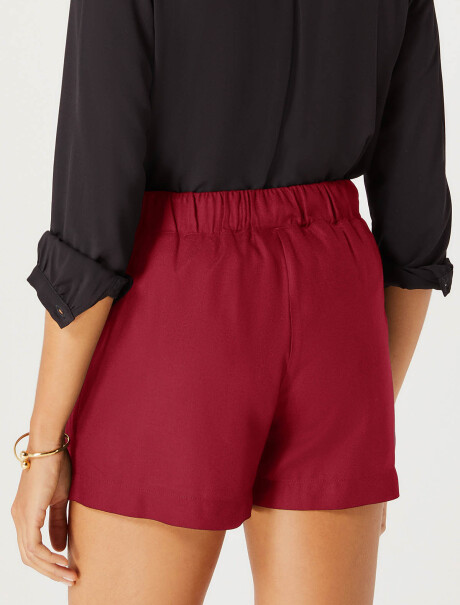 SHORT FEMENINO CON LAZO ROJO