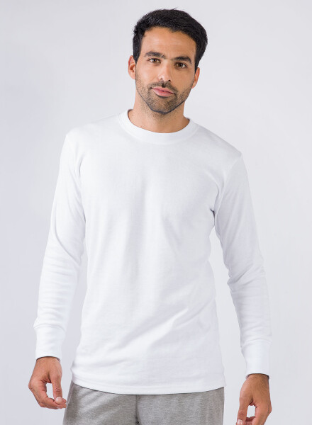 Camiseta interlock de manga larga Blanco