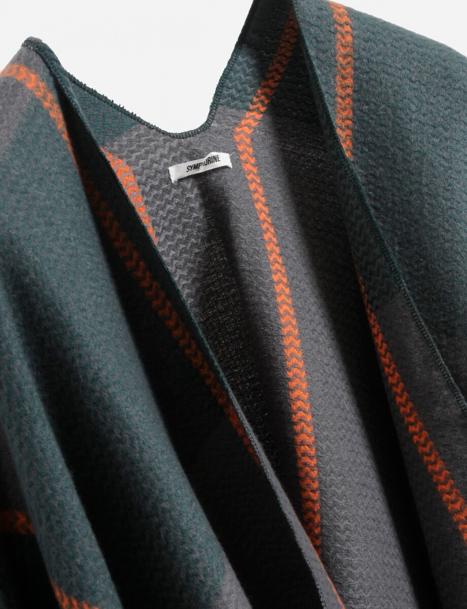 Capa ruana franjas - verde 