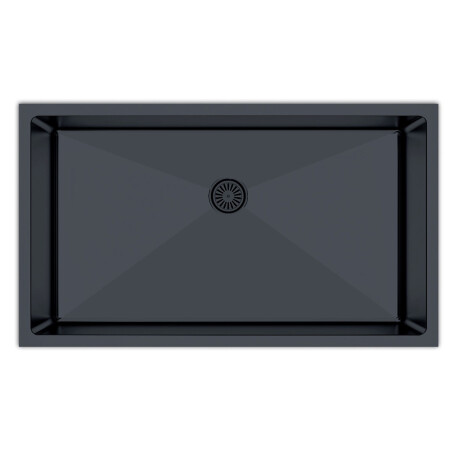 PILETA SIMPLE 45.7x76.2x24.2cm AC. INOX SS304 1.2MM C/DESAGUE Y VALVULA COLOR GUN METAL GRIS