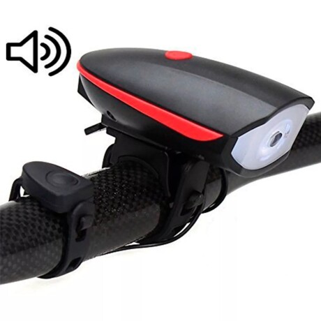 Luz y Bocina Recargable Para Bicicletas Rojo