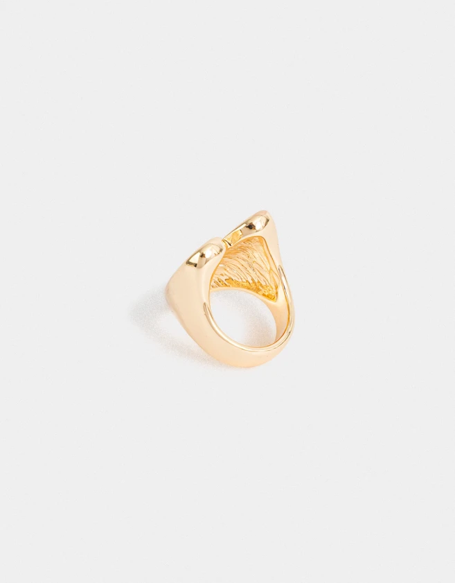 Anillos Medianos y Grandes Con corazón Anillo Mediano Con Corazón Bold - Dorado