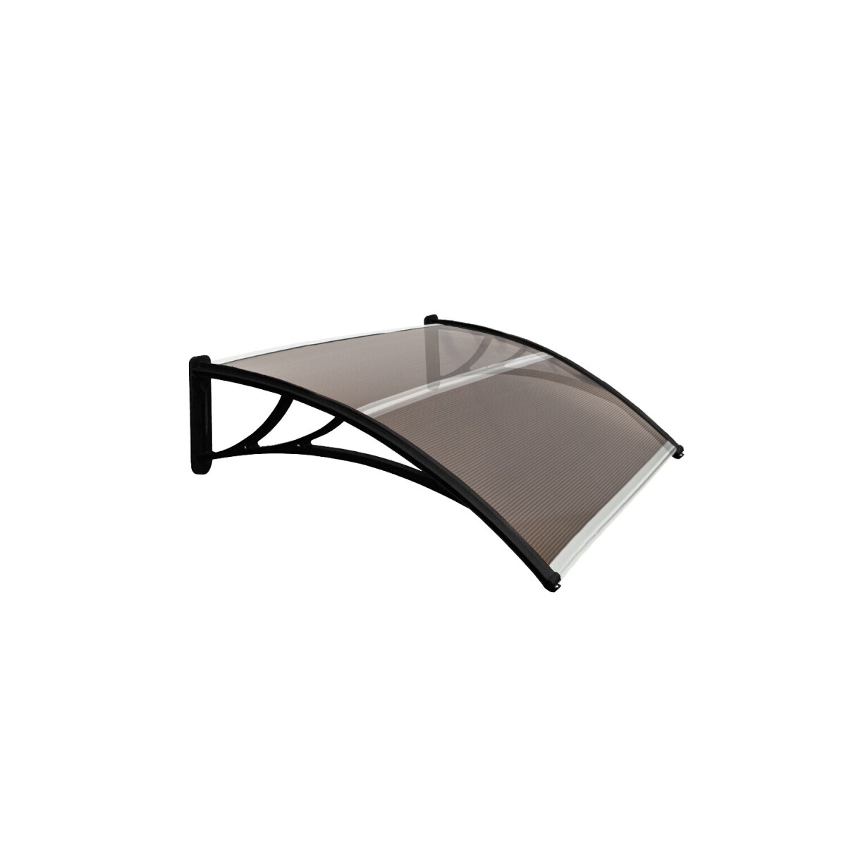Alero Policarbonato Transparente Y Soporte Negro 1.2 X 0.8 M - Bronce 