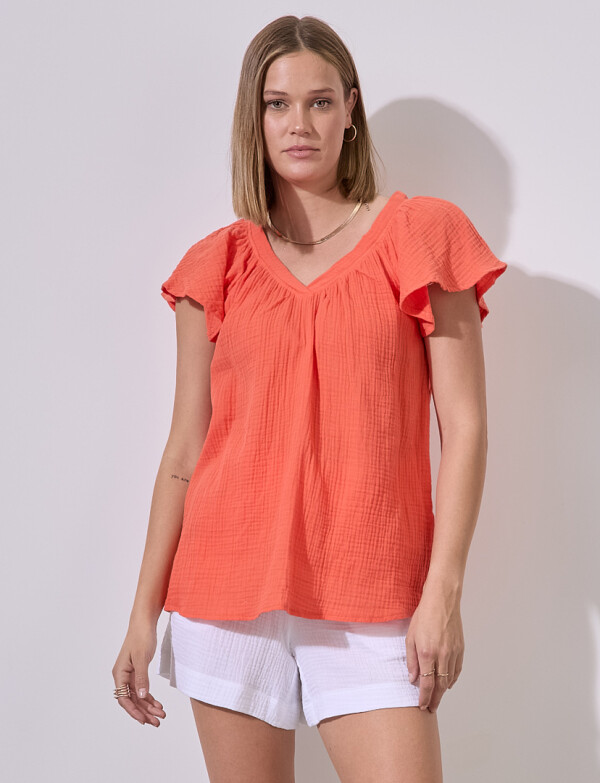 Blusa Algodón ANARANJADO