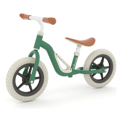 Bicicleta de equilibrio ligera Charlie Silver de 10" Chillafish Verde Forest