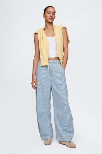Jean Horseshoe A Rayas Mujer Blue Railroad Stripe