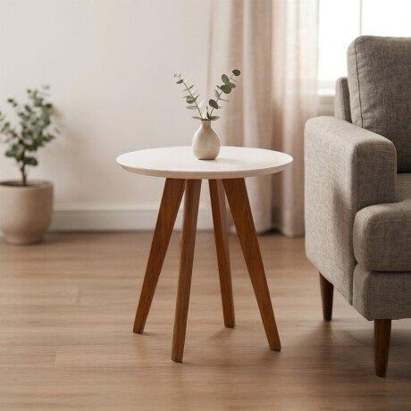 Mesa Lateral Classic Off White y Natural