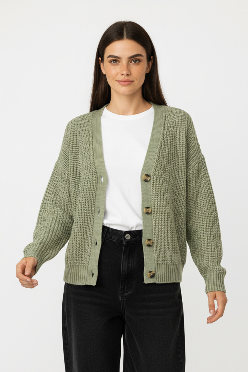 Cardigan Ahualoa - Verde Palido 
