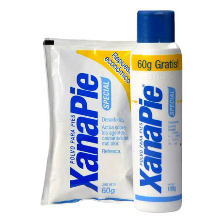PROMO TALCO PEDICO XANAPIE NORMAL TALQUERA180G+BOLSA 60G PROMO TALCO PEDICO XANAPIE NORMAL TALQUERA180G+BOLSA 60G