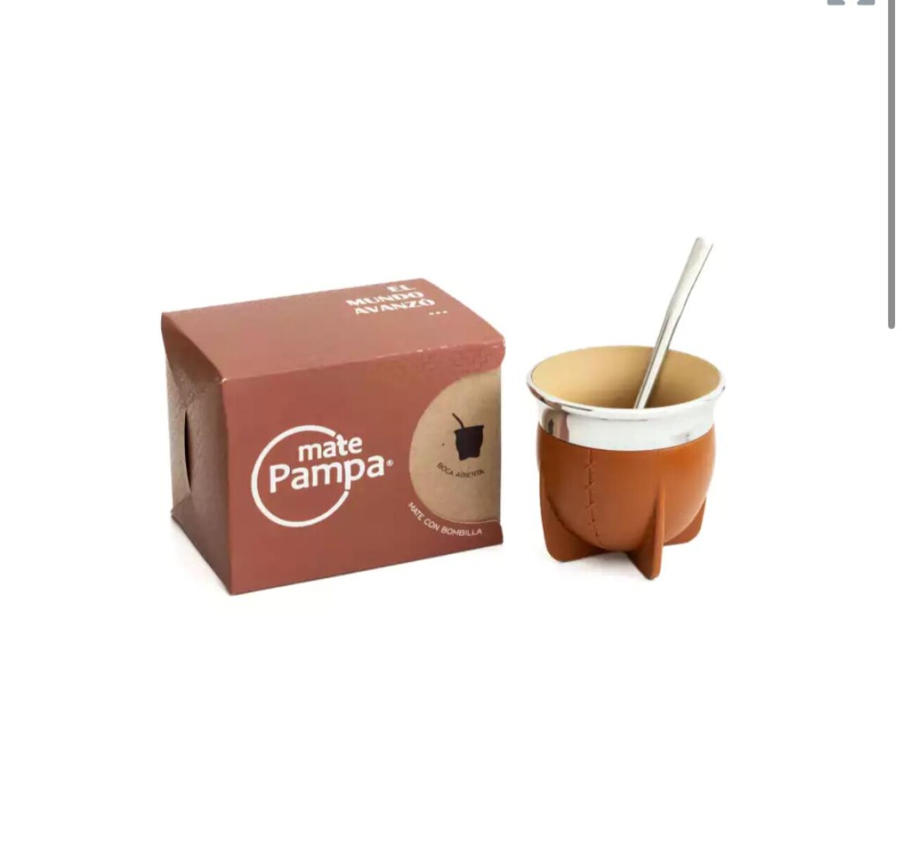 MATE PAMPA MATE TRADICIONAL BOCA ABIERTA - MARRON 