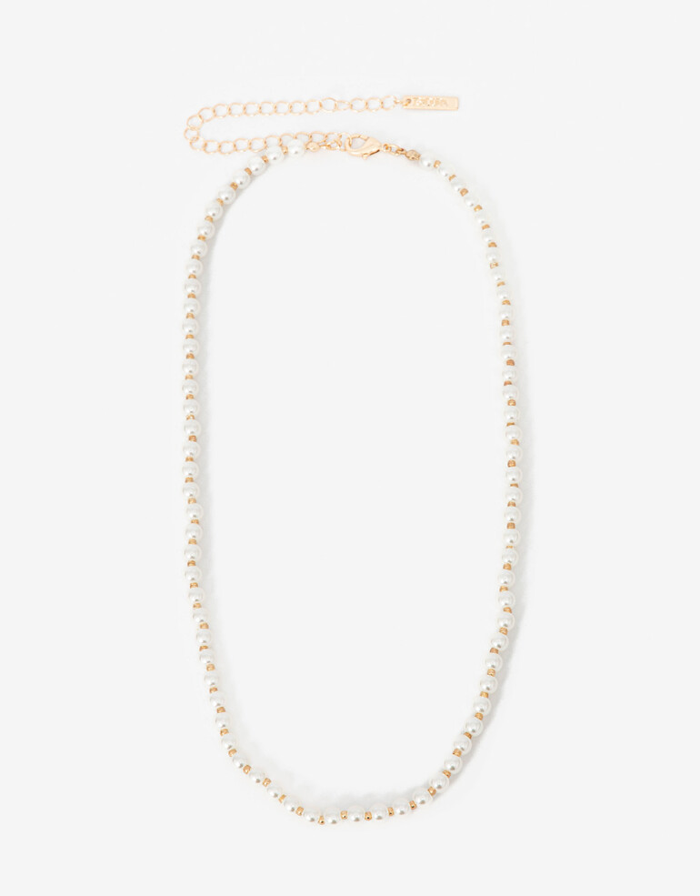 Collares Cortos Perla Collar Corto De Perlas - Blanco Crema