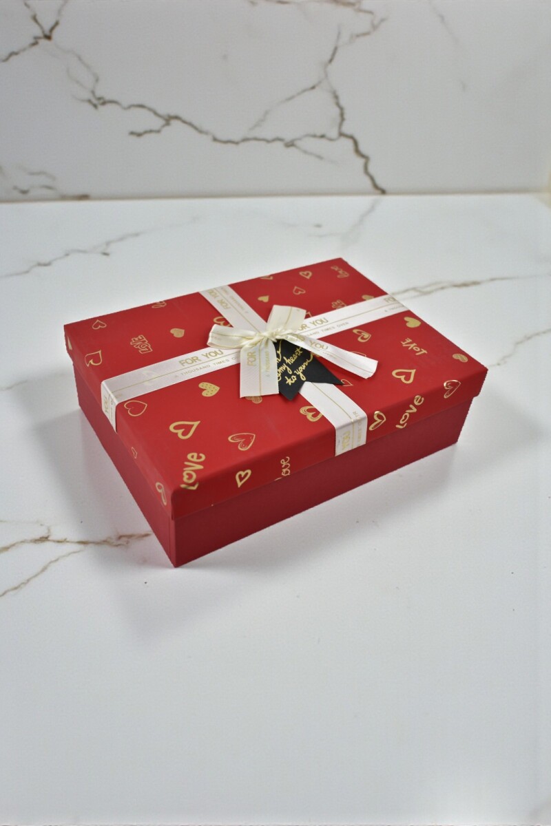 Caja rigida - 18x25x7,5 cm - For You - ROJO 