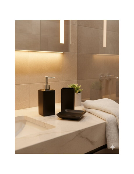 SET BAÑO 3 PZAS CERAMICA NEGRO SET BAÑO 3 PZAS CERAMICA NEGRO